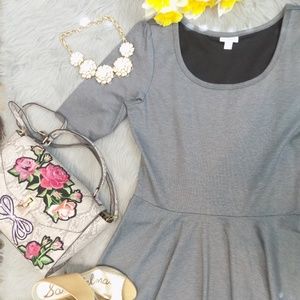 LulaRoe Gray Pleated Dress